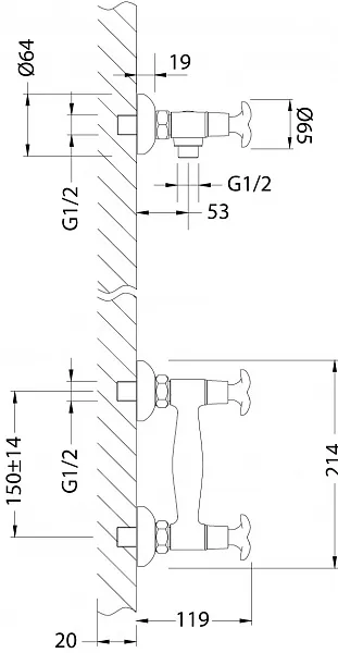 Смеситель Lemark Flora LM0103C для ванны с душем фото 2