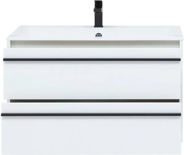 Мебель для ванной Aquanet Lino 90 подвесная белая матовая фото 7
