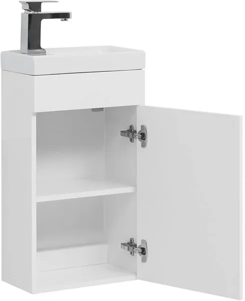Тумба с раковиной Aquanet Нота 40 подвесная белая правая фото 6