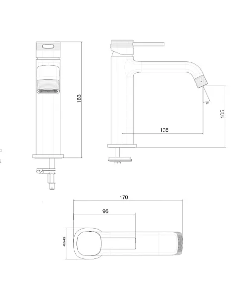 Смеситель для раковины Wonzon & Woghand TETRA WW-841216-BRG фото 1