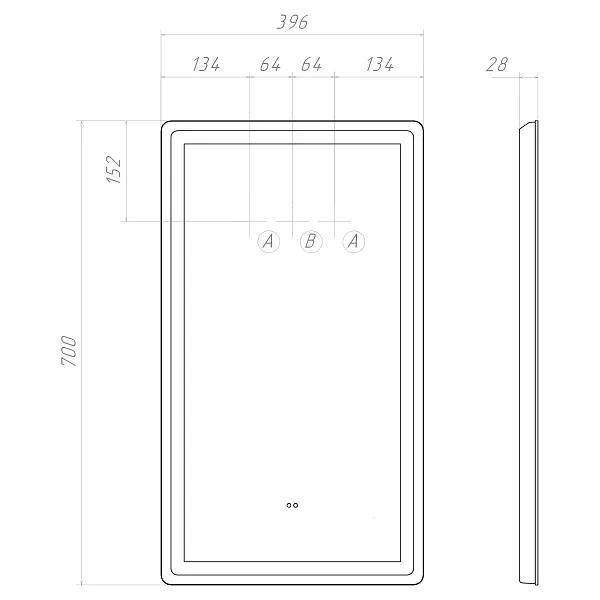 Зеркало Vigo Geometry Сlassic 70x39,60 4630297361599 с подсветкой фото 7