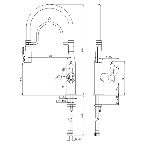 Смеситель для кухонной мойки PAINI Botticelli 64PZ557BKM фото 8