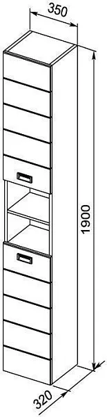Шкаф-пенал Aquanet Доминика 35 белый фото 5