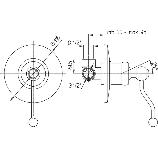 Встраиваемый смеситель PAINI Duomo 88F3690 фото 3
