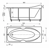 Акриловая ванна Aquatek Европа 180x80 EVR180-0000041 слив слева вклеенный каркас фото 6
