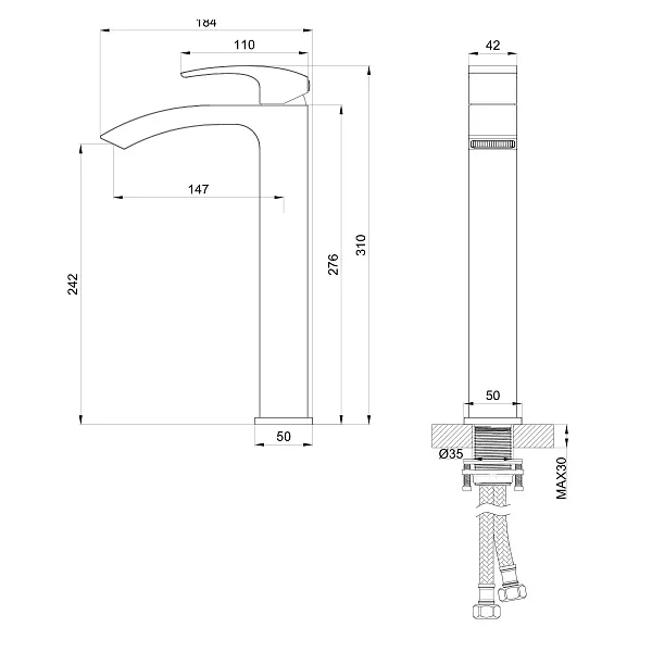 Смеситель для раковины Wonzon & Woghand FIT WW-88239009-BGM фото 1