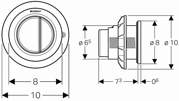 Смывная клавиша для унитазов Geberit Type 01 116.050.21.1 фото 3