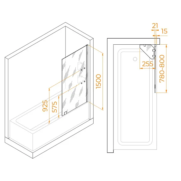 Шторка в ванну RGW Screens 03115408-11 фото 6