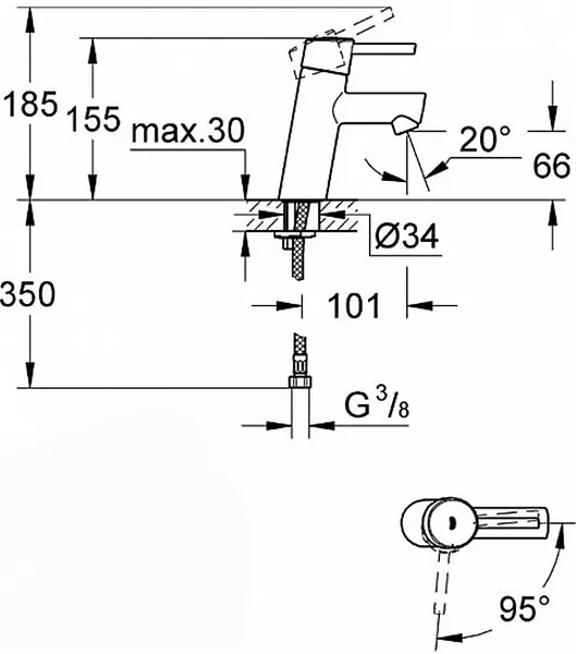 Смеситель Grohe Concetto New 2338510E для раковины фото 7