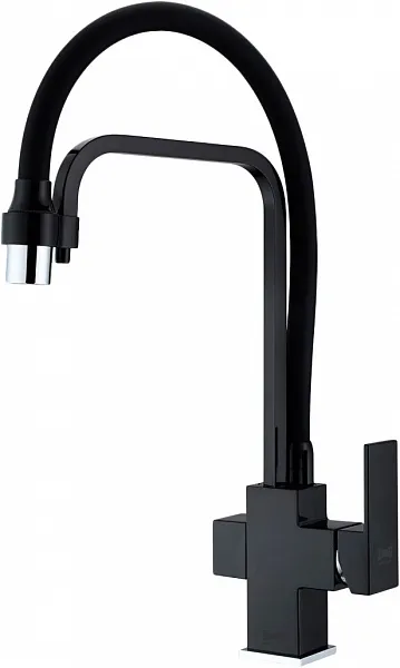 Смеситель ZorG Sanitary ZR 341-6 YF BLACK для кухонной мойки фото 1