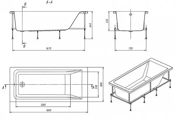 Акриловая ванна Roca Easy 180x80 248618000 фото 4