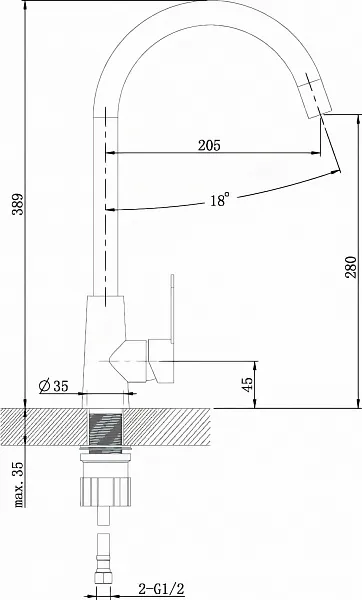 Смеситель Agger Splendid A0900133 для кухонной мойки фото 2