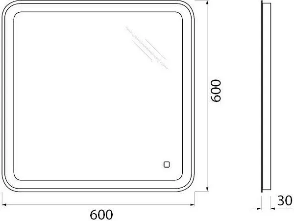 Зеркало BelBagno 60x60 SPC-MAR-600-600-LED-TCH с подсветкой фото 10