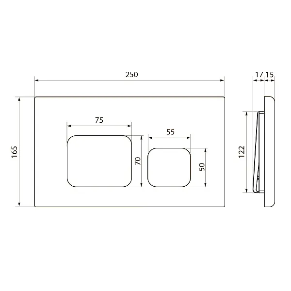 Кнопка смыва Point Афина PN44041BB бронза брашированная фото 2
