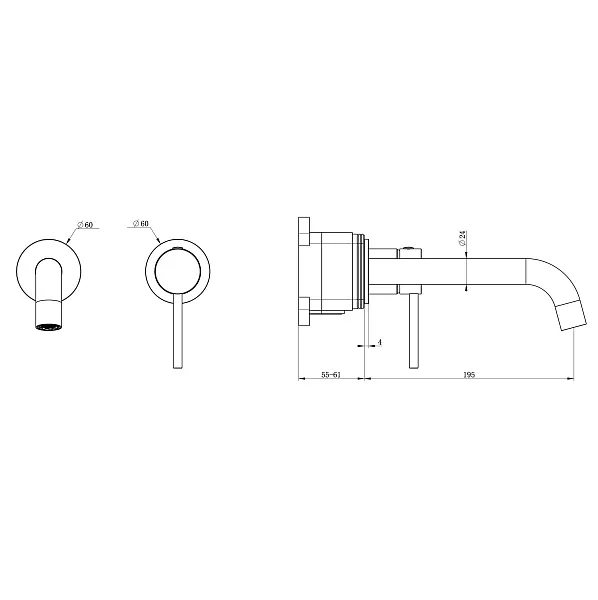 Встраиваемый смеситель Wonzon & Woghand STICK WW-88869017-MW фото 1