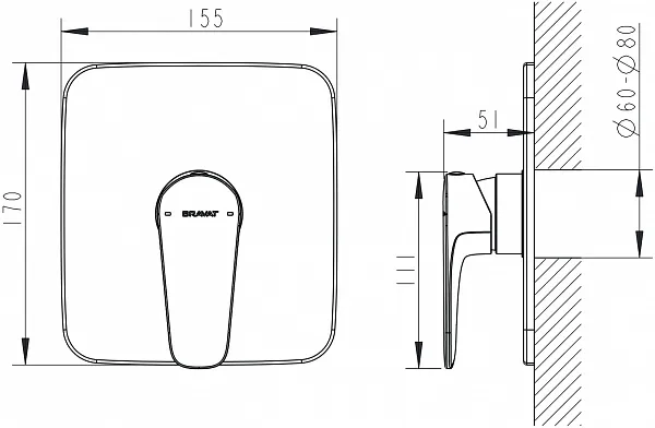 Смеситель Bravat Source Black PB8173218BW-ENG для душа фото 2