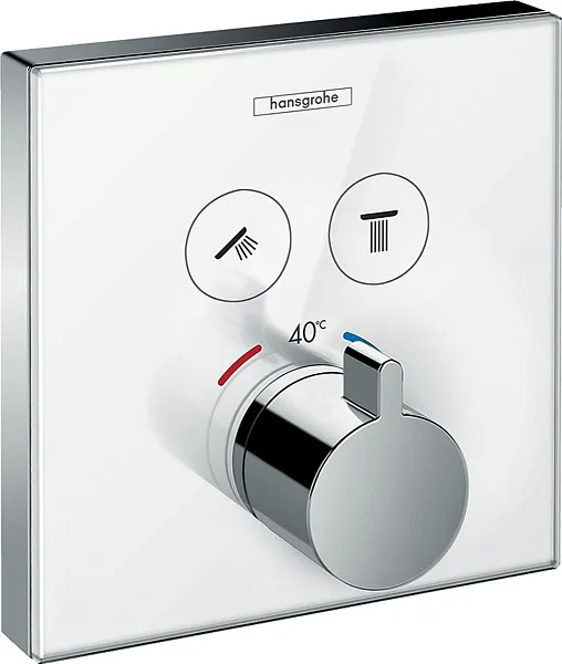 Термостат Hansgrohe ShowerSelect Glass 15738400 для душа с внутренней частью фото 1