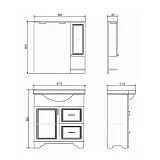Зеркало Comforty Севилья 80x80 00003132625CF правая с подсветкой с полочкой фото 3
