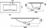 Раковина Sanita luxe Quadro 90 см QDR90SLWB01 фото 3