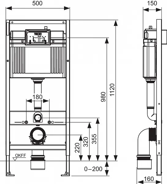 Инсталляция для унитаза TECE Base 9400412 фото 3