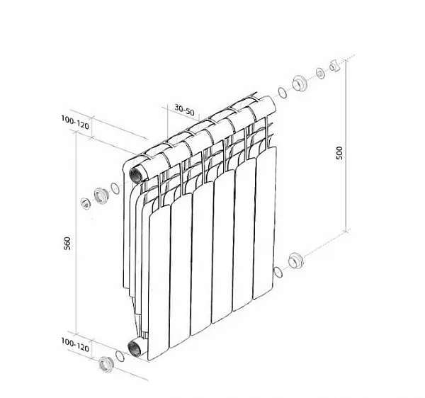 Радиатор Royal Thermo Vittoria 10 секций RTVS50010 фото 2