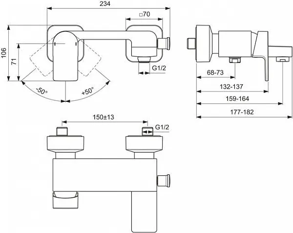Смеситель Ideal Standard Edge A7121AA для ванны с душем фото 3