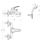 Смеситель для ванны с душем PAINI Roma 02CR105 фото 6