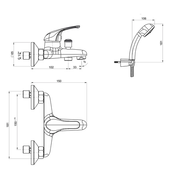 Смеситель для ванны с душем PAINI Roma 02CR105 фото 6