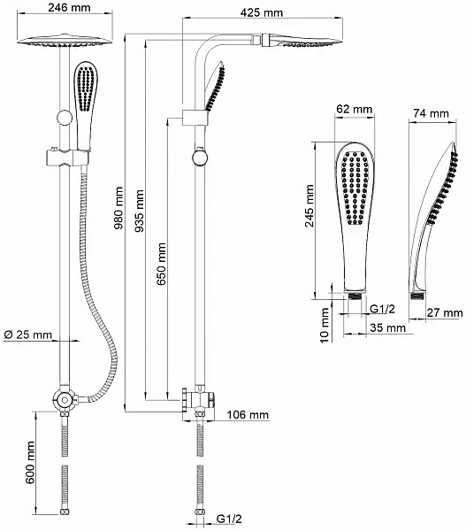 Душевая стойка WasserKRAFT A045 фото 7