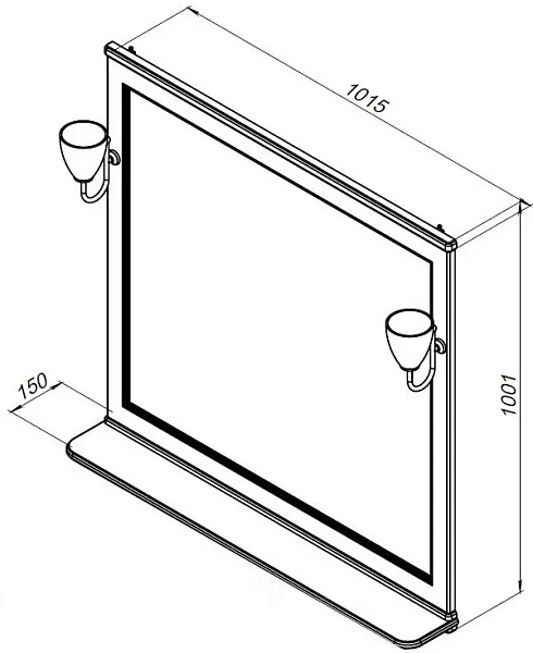 Зеркало Aquanet Валенса 102х100 238830 с полочкой фото 8