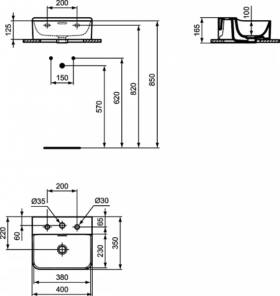 Раковина Ideal Standard Conca 40 см T381001 фото 3