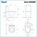 Унитаз-компакт Teymi Alina W00091 напольный безободковый с микролифтом фото 15