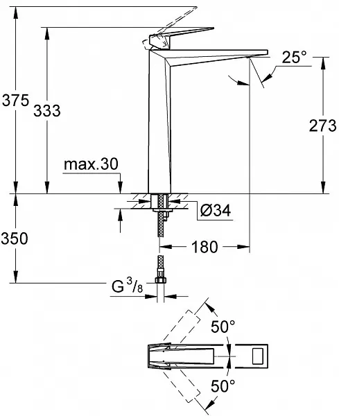 Смеситель Grohe Allure Brilliant 23114AL0 для раковины-чаши фото 4