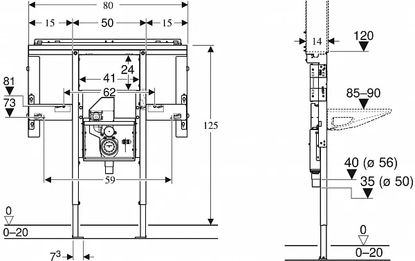 Инсталляция для раковины Geberit Duofix 111.081.00.1 фото 2