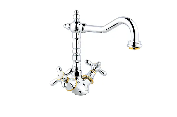 Смеситель для кухонной мойки TIMO Ritz 0143FK chrome-gold фото 1