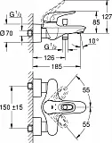 Смеситель Grohe Eurostyle 33591003 для ванны с душем фото 3