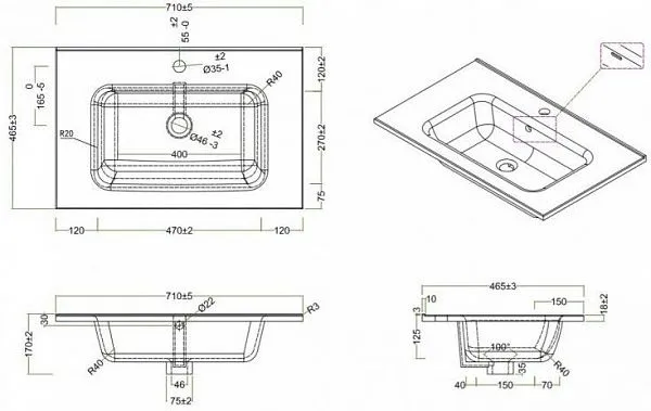 Мебельная раковина BelBagno Bb 71 BB700ETL фото 2