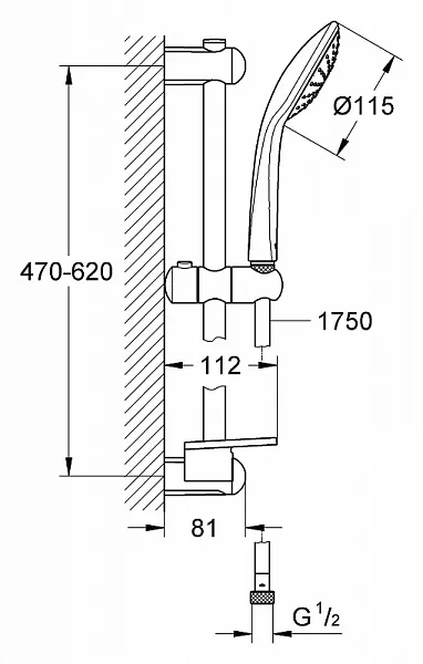 Душевой гарнитур Grohe Euphoria 110 Mono 27266001 фото 4