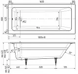 Чугунная ванна Wotte Line Plus 180х80 фото 4
