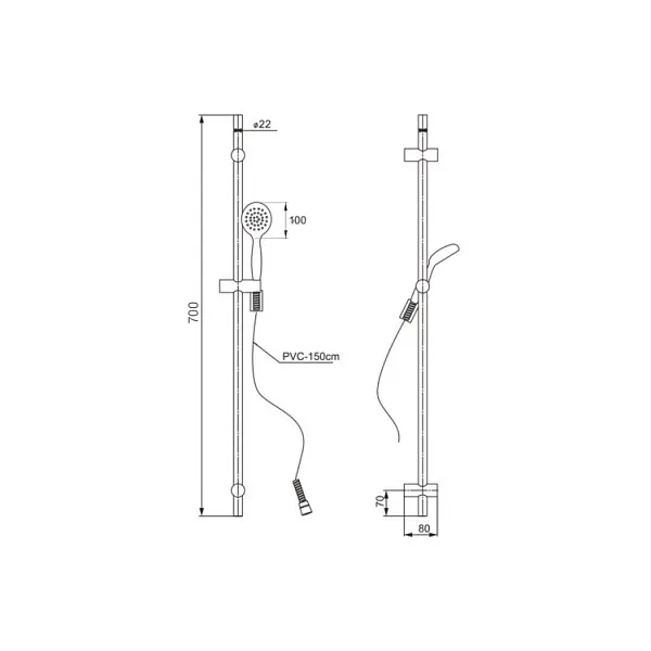 Душевой гарнитур PAINI Torino TRYO12170 фото 3