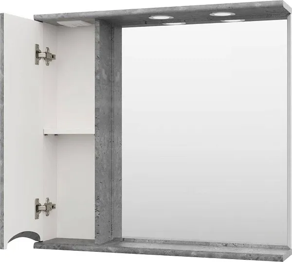 Зеркало Misty Атлантик 80x74 П-Атл-4080-050Л левое с полочкой и подсветкой фото 4