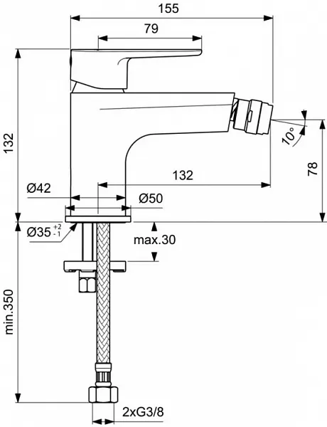 Смеситель Ideal Standard Cerafine O BC704AA для биде фото 3