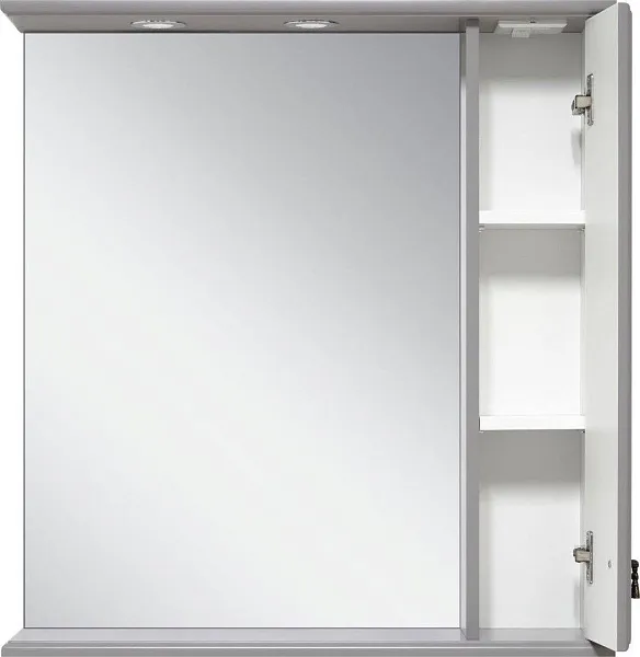 Зеркало Misty Лувр 85x80 П-Лвр03085-1504П правое с полочкой и подсветкой фото 2