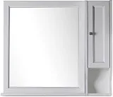 Зеркало ASB-Woodline Гранда 77x85 11481 белое патина серебро с полочкой фото 2