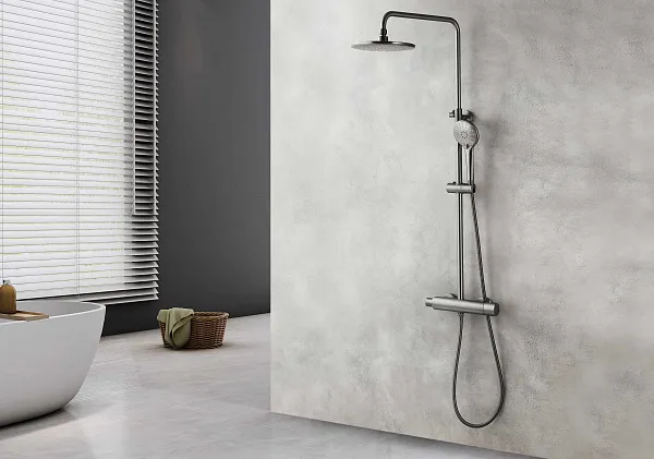 Душевая стойка Lemark Bronx LM3770GM со смесителем термостатом фото 3