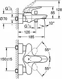 Смеситель Grohe Eurostyle 23726003 для ванны с душем фото 3
