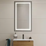 Зеркало BelBagno Kraft 50x90 SPC-KRAFT-500-900-SENS-NERO с подсветкой фото 8