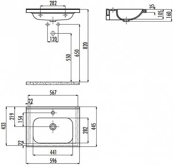 Раковина Creavit Ideal 60 см ID060-00CB00E-0000 фото 4