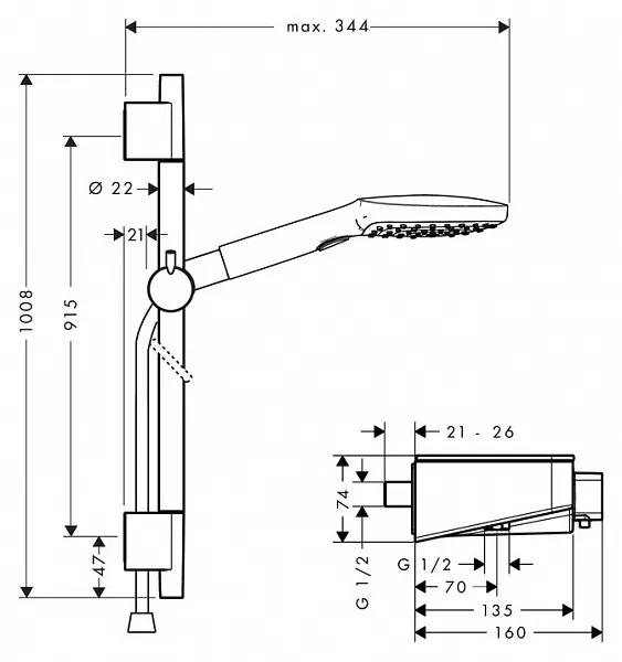 Душевой гарнитур Hansgrohe  ShowerTablet Select 300 27027000 фото 4