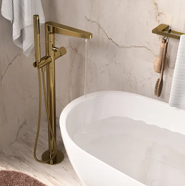 Смеситель WasserKRAFT Sauer 7121 напольный для ванны фото 2